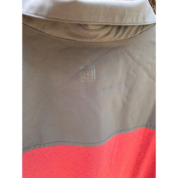 5.11 Tactical Rapid Response Short Sleeve Engine Red Colorblock Polo -XL - Picture 7 of 7